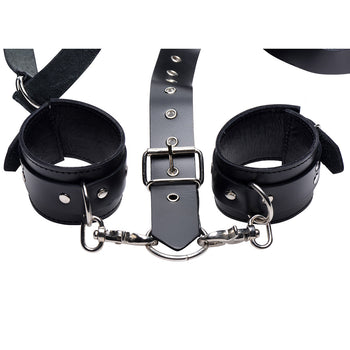 Leather Thigh Harness with Wrist Cuffs