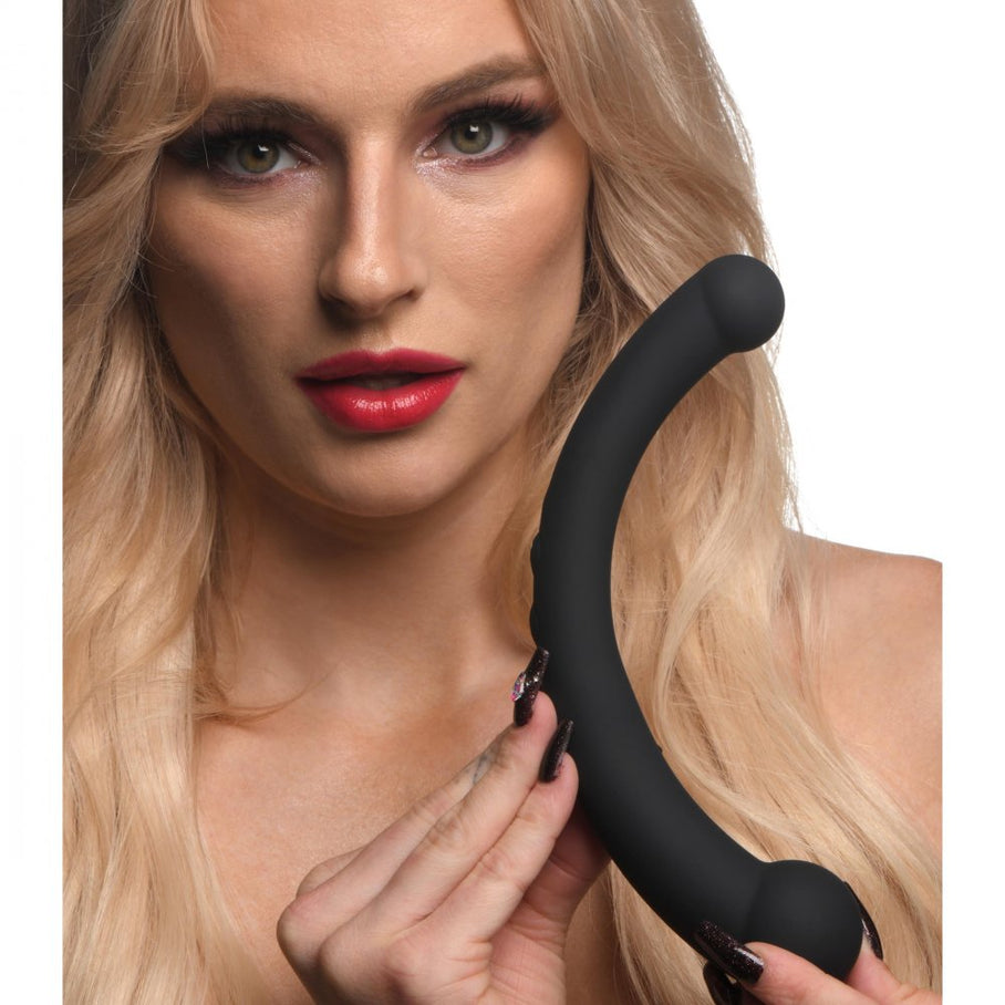 10X Vibra-Crescent Vibrating Silicone Dual-Ended Dildo