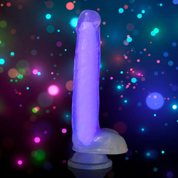 7 Inch Glow-in-the-Dark Silicone Dildo with Balls